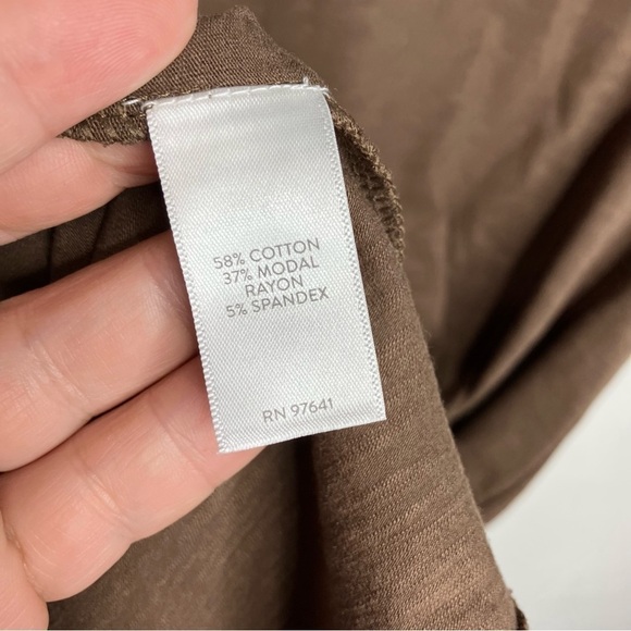 J. Jill brown casual dress with ruffle hem short sleeves size medium tall - Picture 5 of 7